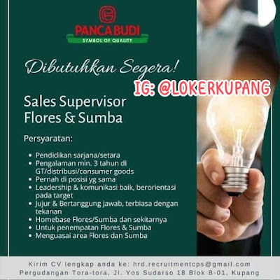 Lowongan Kerja Panca Budi Group Sebagai Sales Supervisor (Flores & Sumba)