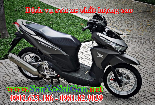 Sơn xe Honda Vario 150 màu xám nhám mâm bạc cực đẹp