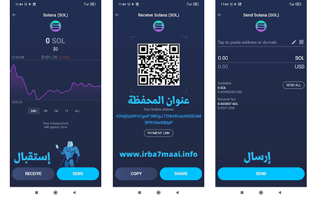 طريقة إرسال و إستقبال العملات على محفظة Atomic Wallet