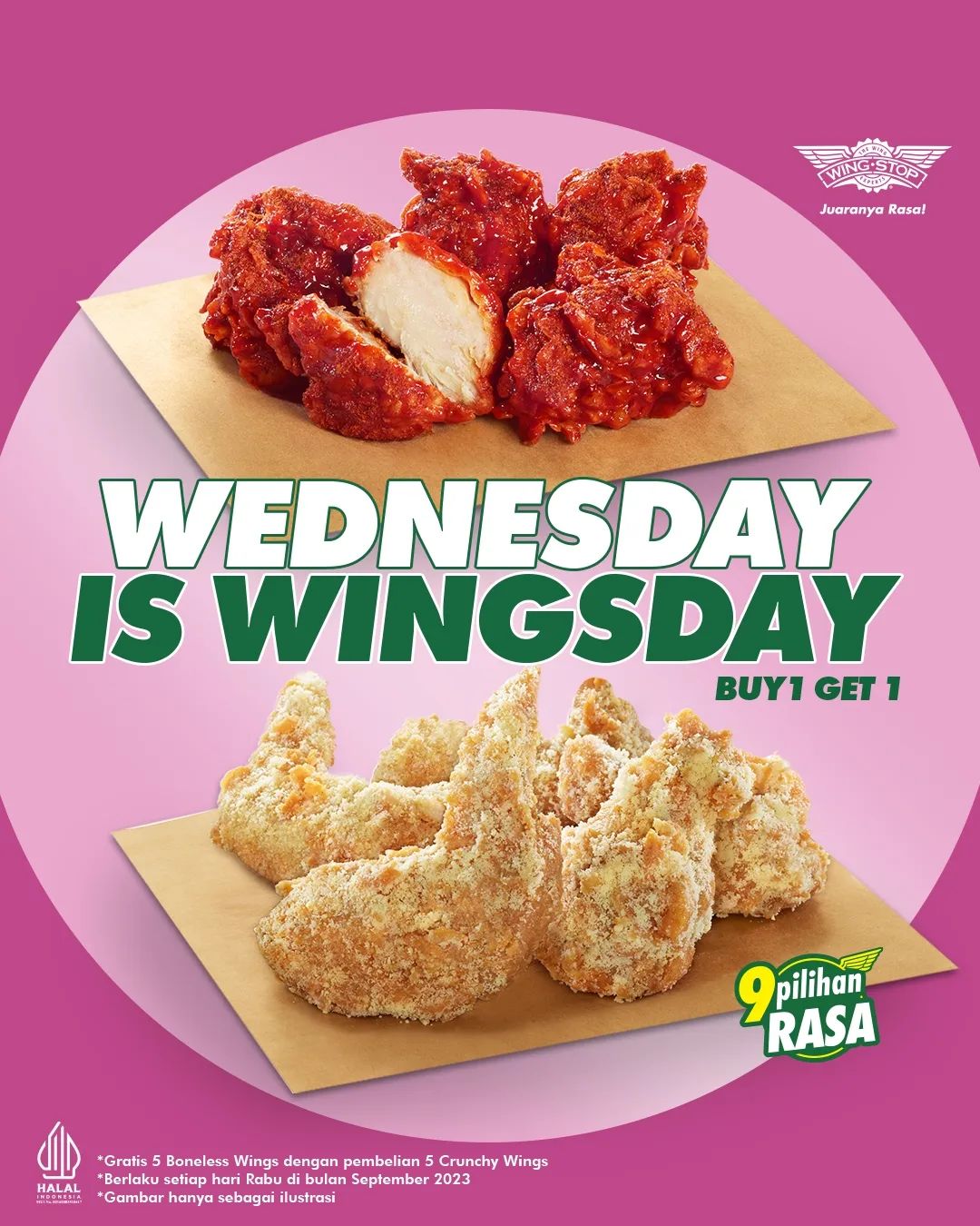 Promo Wingstop Wednesday Is Wingsday Beli 5 Crunchy Wings Get Free 5 Boneless Wings