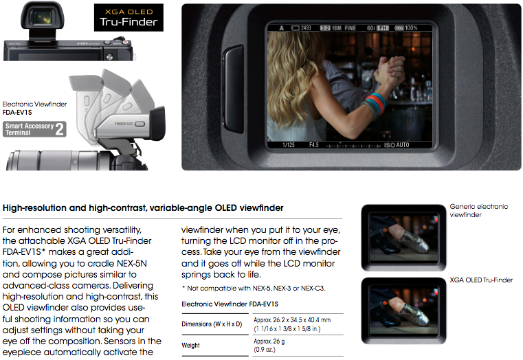 sony nex-5n viewfinder brochure download