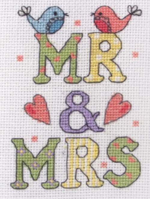 Wedding Celebrations (Mr and Mrs) - Free Cross Stitch Pattern