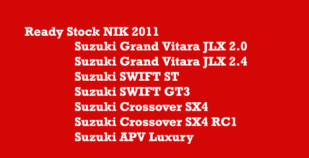 Suzuki Grand Vitara JLX 24 Suzuki SWIFT ST Suzuki SWIFT GT3