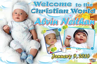 Sample designs for tarpaulin Christening