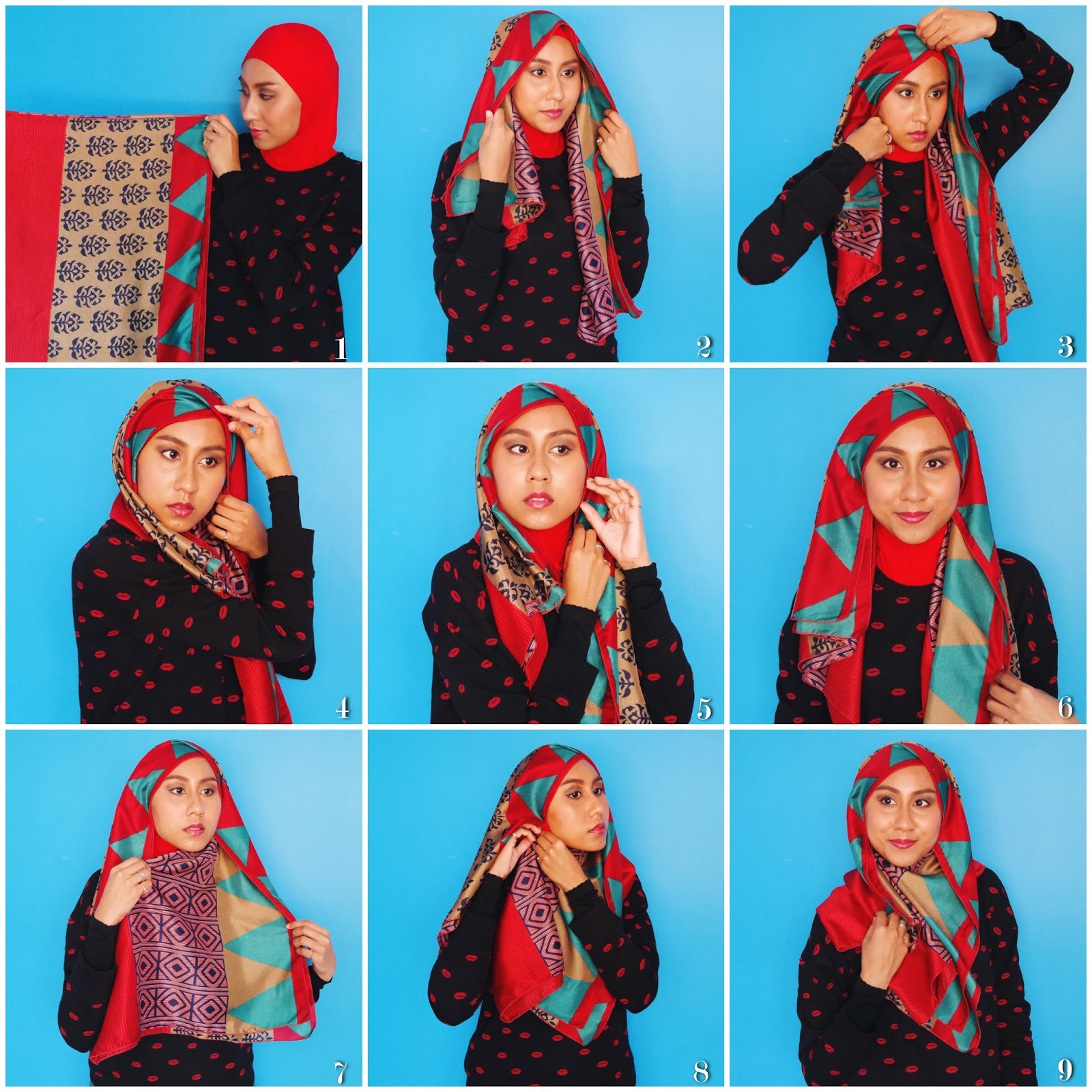 5+ Tutorial Hijab Paris Segi Empat Simple Terbaru 2017