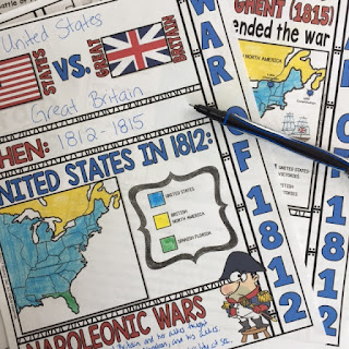 War of 1812 Doodle Notes by History Gal