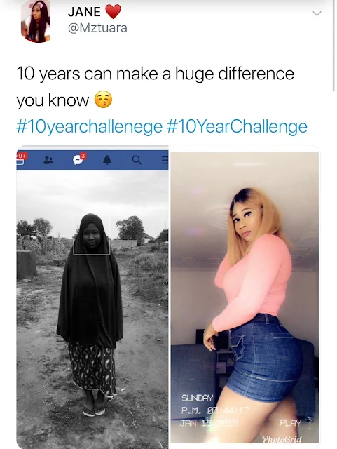 Former hijab-wearing muslim ladies shock online users with their #10yearchallenge photos