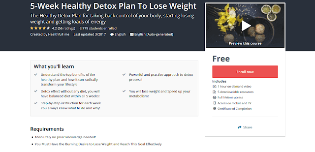 100% OFF Udemy Course | 5-Week Healthy Detox Plan to Lose Weight - Iftikhar University