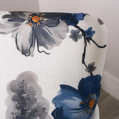 Fabric Club Chair with Floral Print