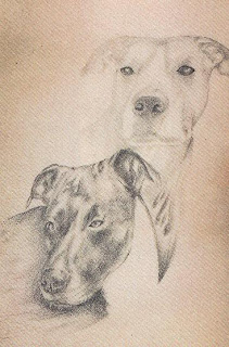 Retrato de tatuagens de cães