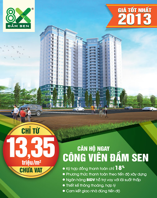 Căn hộ 8X Đầm Sen 600 triệu/căn