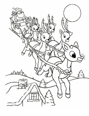 Christmas Reindeer Coloring Pages 