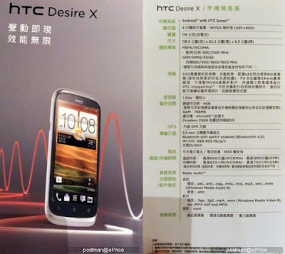 gambar hp htc desire x, spek dan fitur smartphone android dual core desire X, ponsel seri desire x harga spesifikasi lengkap