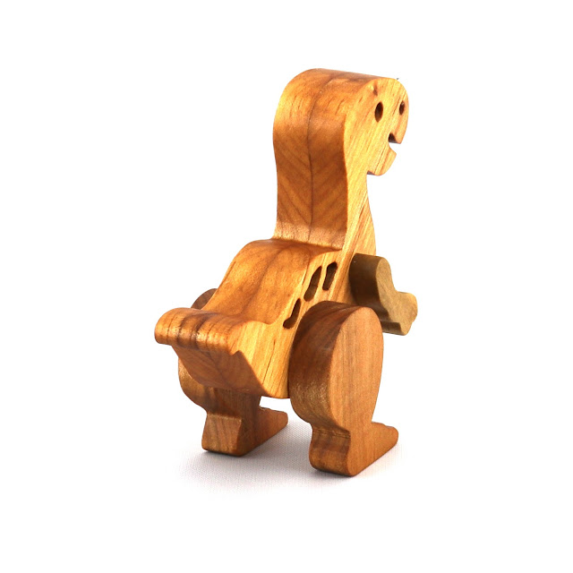 Handmade Wood Toy Baby Dinosaur