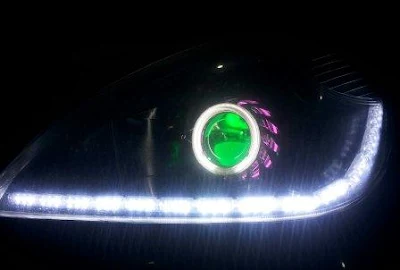 Lampu headlamp projie xenia avanza AES Ultimate DRL LED A8 running