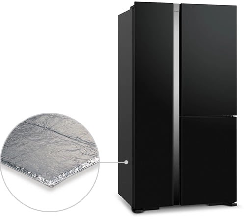 tủ lạnh side by side 3 cánh hitachi chính hãng giá tốt 590 lít R-M800PGV0 GBK