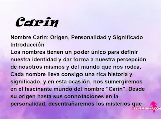 significado del nombre Carin
