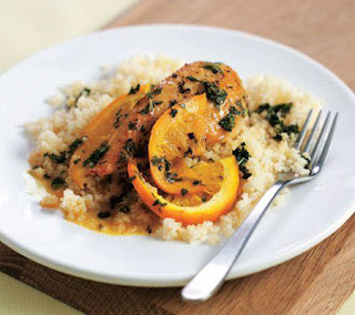 Chicken with orange and mint