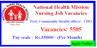 5505 CHO Nursing Job Vacancies under National Health Mission