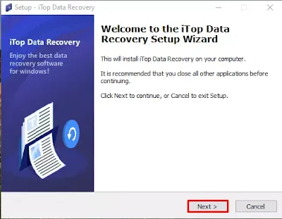 setup wizard itop data recovery