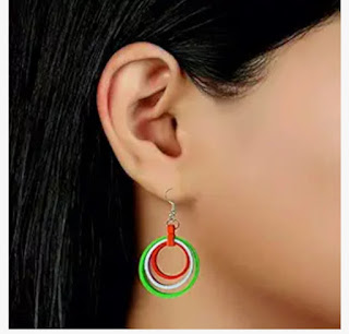Tricolor print earrings Indian