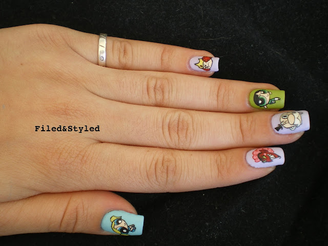 powerpuff girls nails