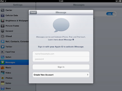 iMessage - ใส่ Apple ID ก่อนเริ่มใช้งาน