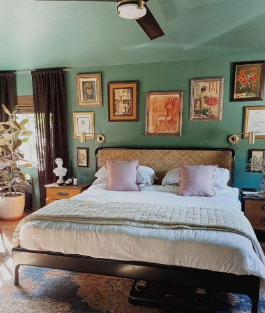 modern sage green bedroom