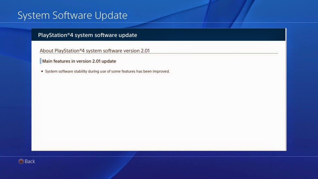 تحديث رقم 2.01 لجهاز PS4