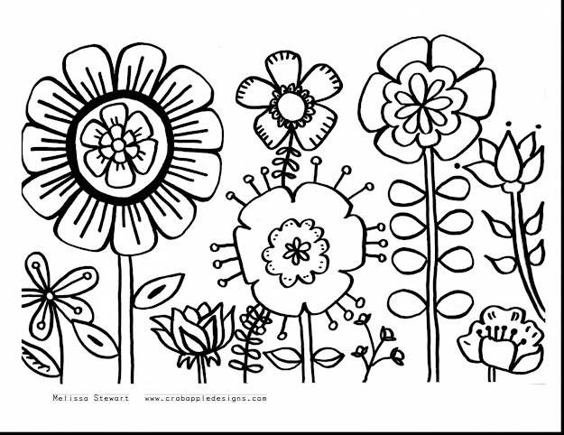Terrific Summer Flower Coloring Pages Printable With Spring Flower Coloring  Pages And Preschool Spring Flowers Coloring