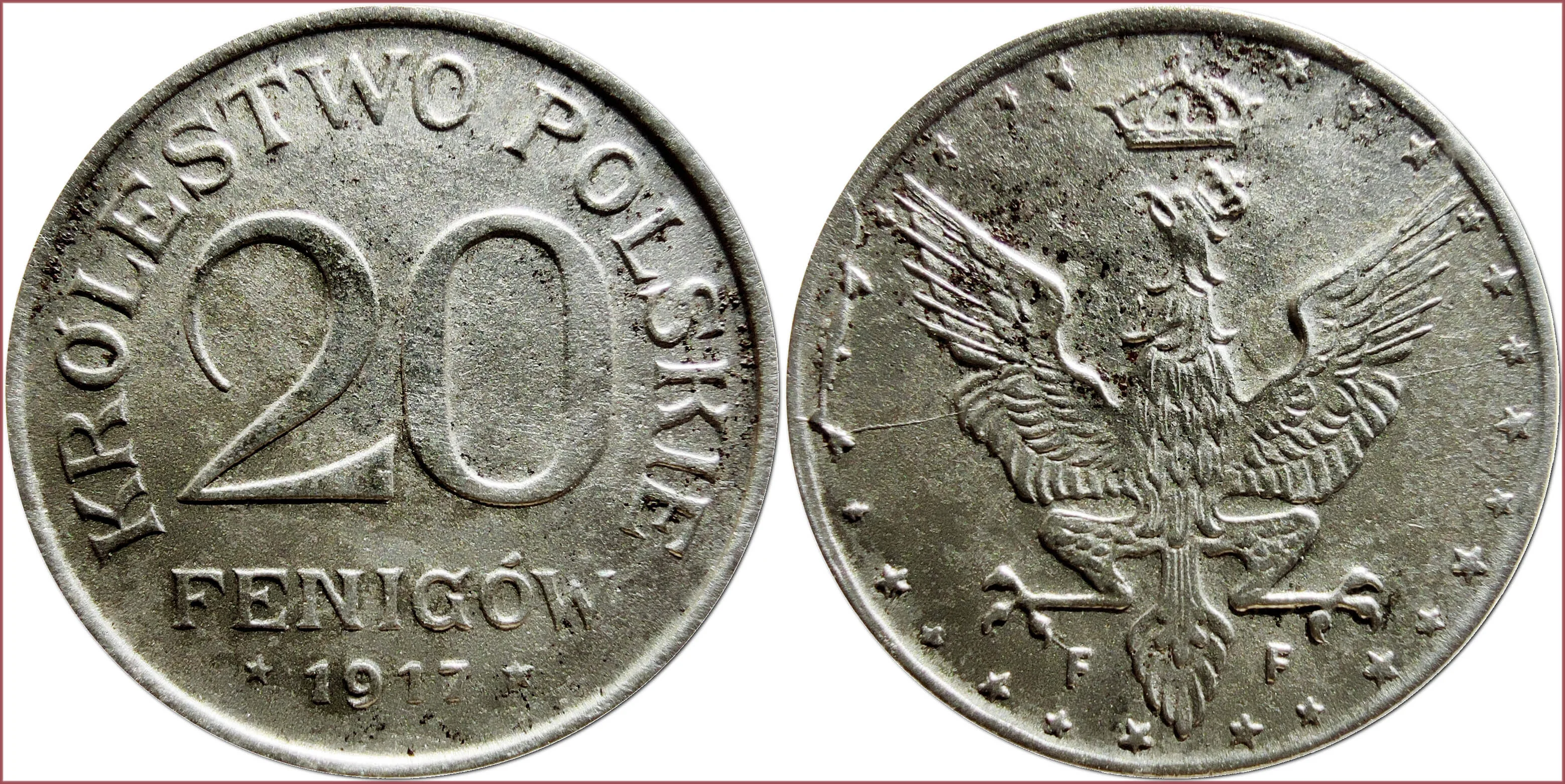 20 fenigów, 1917: Regency Kingdom of Poland