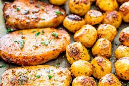 Ranch Pork Chops and Potatoes Sheet Pan Dinner