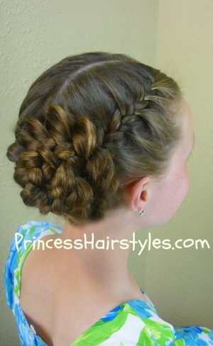 prom hairstyles, braided rose updo