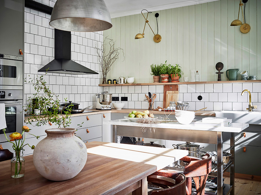 Verde menta e colori neutri per rinnovare la casa in stile scandinavo e vintage