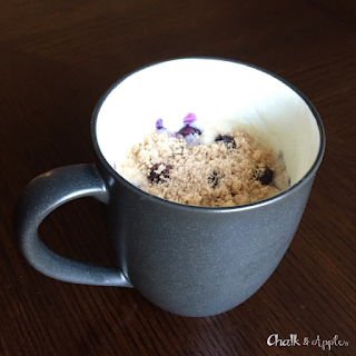 This Blueberry Buckle Muffin in a Mug is the perfect one-serving breakfast for busy mornings!