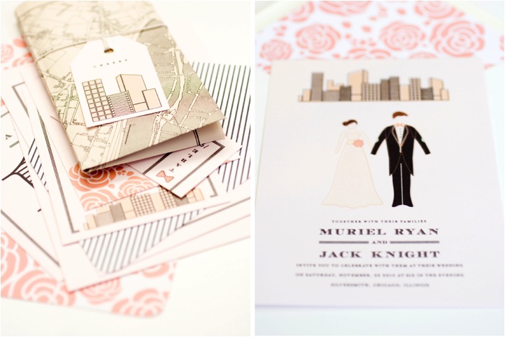 mae mae new york city wedding invitation