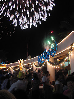 Fireworks over the Plaza on New Year's Eve in Isla Mujeres