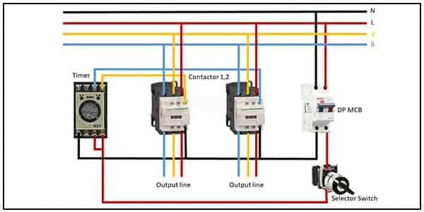 Timer with two contactor wiring