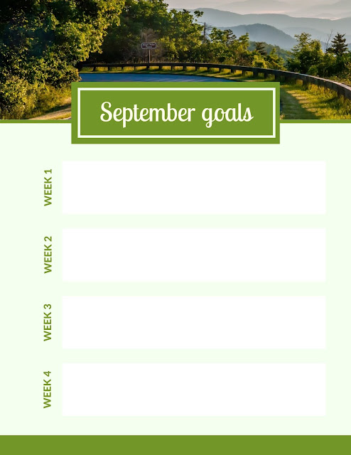 September Goals Checklist - free printable