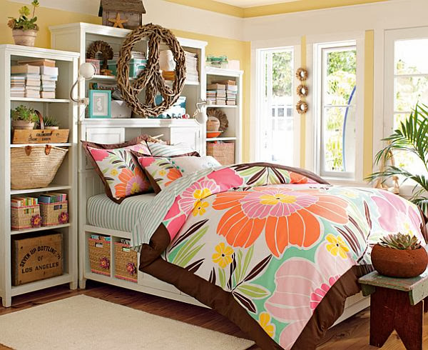 Tropical inspired teenage girls bedrooms