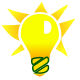 Imagen de un bombillo amarillo radiante Idea