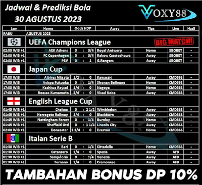 jadwal bola hari ini