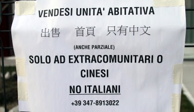 Vendo casa, solo a cinesi, astenersi italiani e perditempo. E' successo davvero.