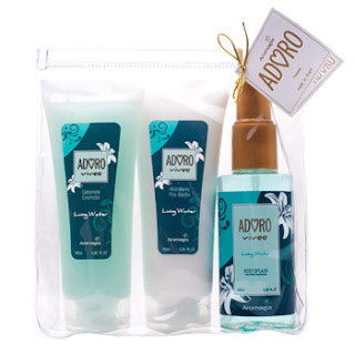 Conjunto Adoro by Aromagia - Adoro Amar, Adoro Sentir, Adoro Curtir e Adoro Viver, experimente a sensação que mais gosta. Sabonete Cremoso, Hidratante Pós-Banho e Deo-colônia de forte fixação. http://www.aromagia.com.br