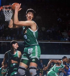 Picture of Gheorghe Muresan playing basketball