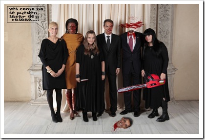 President Barack Obama and First Lady Michelle Obama pose for a photo during a reception at the Metropolitan Museum in New York with, H.E. Jose Luis Rodriguez Zapatero President of the Government of Spain and Mrs. Sonsoles Espinosa and family, Wednesday, Sept. 23, 2009. (Official White House Photo by Lawrence Jackson)

This official White House photograph is being made available only for publication by news organizations and/or for personal use printing by the subject(s) of the photograph. The photograph may not be manipulated in any way and may not be used in commercial or political materials, advertisements, emails, products, or promotions that in any way suggests approval or endorsement of the President, the First Family, or the White House. 

