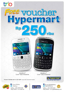 Voucher Hypermart Rp 250.000 untuk Pembelian BlackBerry 9220 dan 9320 di OkeShop