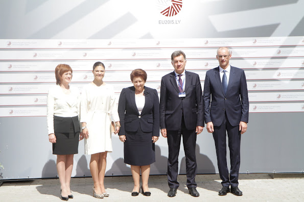 Crown Princess Victoria of Sweden visited the Latvia for participate in the opening ceremony of the VI Annual Forum of the EU Strategy for the Baltic Sea Region