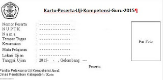 Cetak Kartu Peserta UKG Tahun 2015