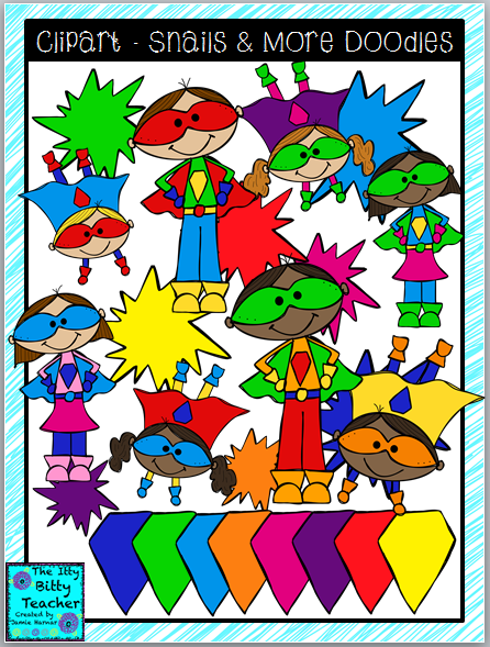 http://ittybittyteacher.blogspot.com/2014/06/new-clipart-set-superhero-doodles.html